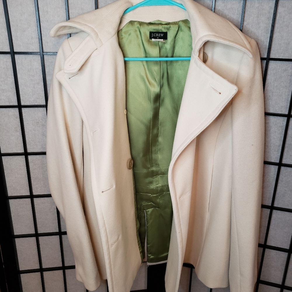 J. Crew cream colored wool pea coat size small - Picture 16 of 16